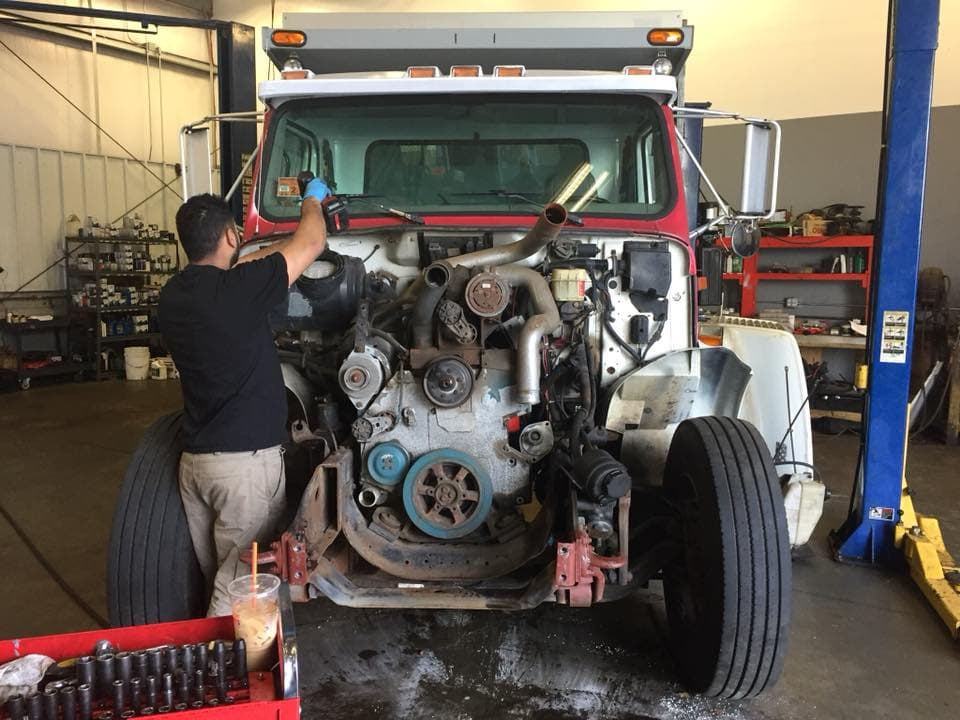 Truck in for service